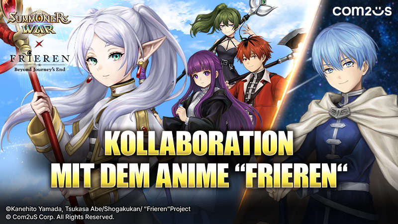 Eine neue Reise entfaltet sich auf der Himmelsinsel! Com2uS‘ „Summoners War“ trifft auf den TV-Anime „Frieren – Nach dem Ende der Reise“